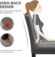 Vista 5 de Yaheetech Juego de 2 sillas de comedor tapizadas de tela Parson con asiento acolchado y patas de madera maciza para comedor/restaurante, gris oscuro