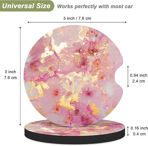 Miniatura 2 de Nipichsha Portavasos para automóvil, paquete de 2 posavasos antideslizantes, tapete de goma para taza de automóvil con una muesca para el dedo,