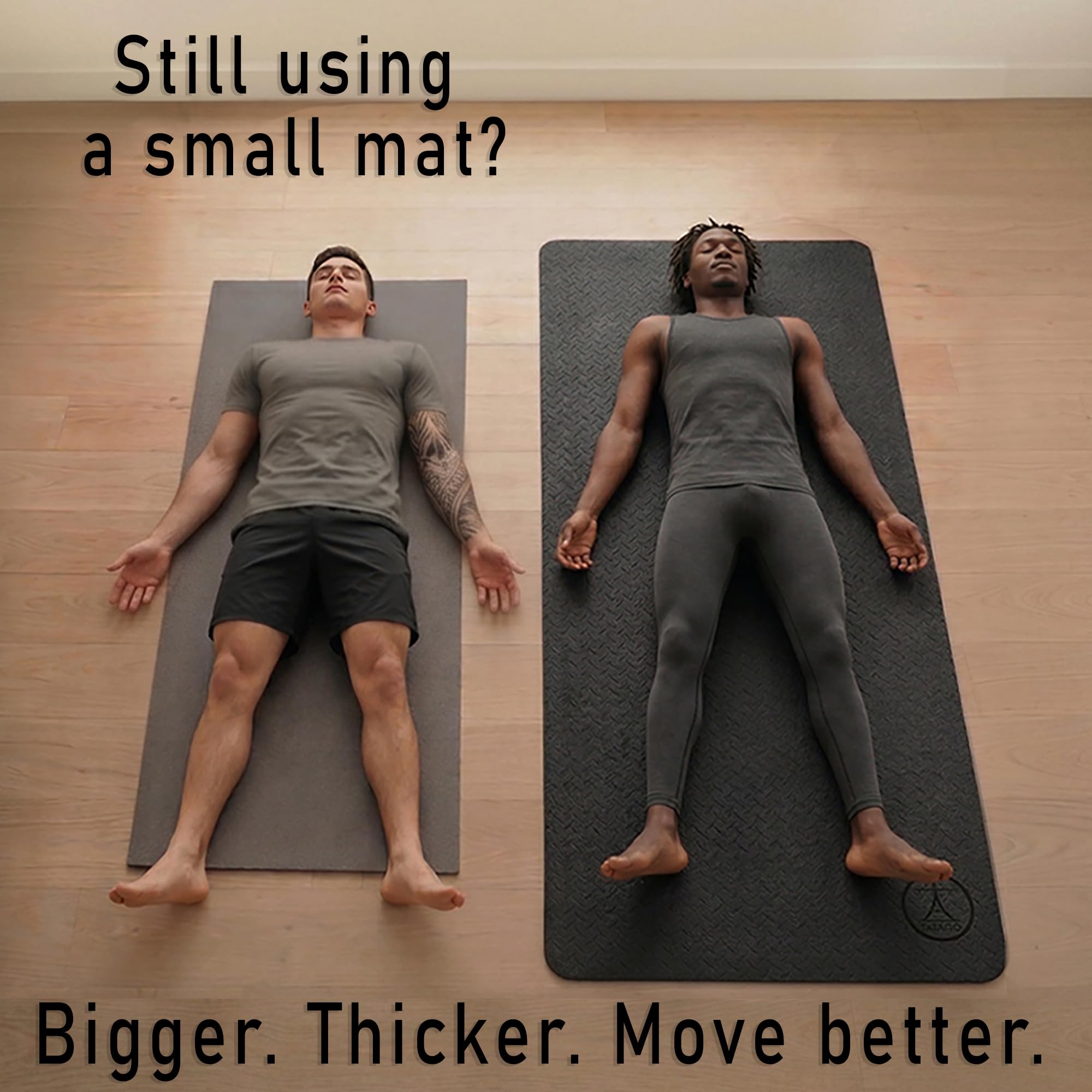 Tatago Extra dicke Yogamatte, breit und XL: Unsere 10 mm extra große Yogamatte ist dick, extra breit und lang für eine vollständige Gelenkpolsterung. Eine große Trainingsmatte, dick und perfekt für