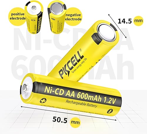Miniatura 2 de PKCELL Paquete de 4 pilas AA 1.2V 600mAh NICD recargables doble A para luces solares (4 unidades)