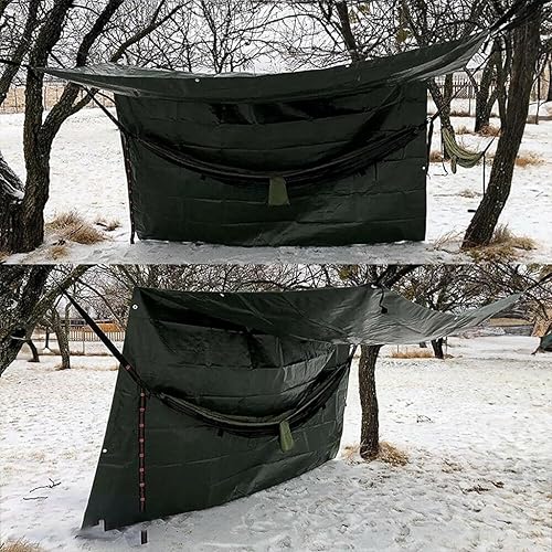 Miniatura 7 de THABATAD Lonas resistentes al agua de 10 x 16 pies, cubierta de lona de polietileno verde de 0.197 in, resistente a los rayos UV, lona a prueba de