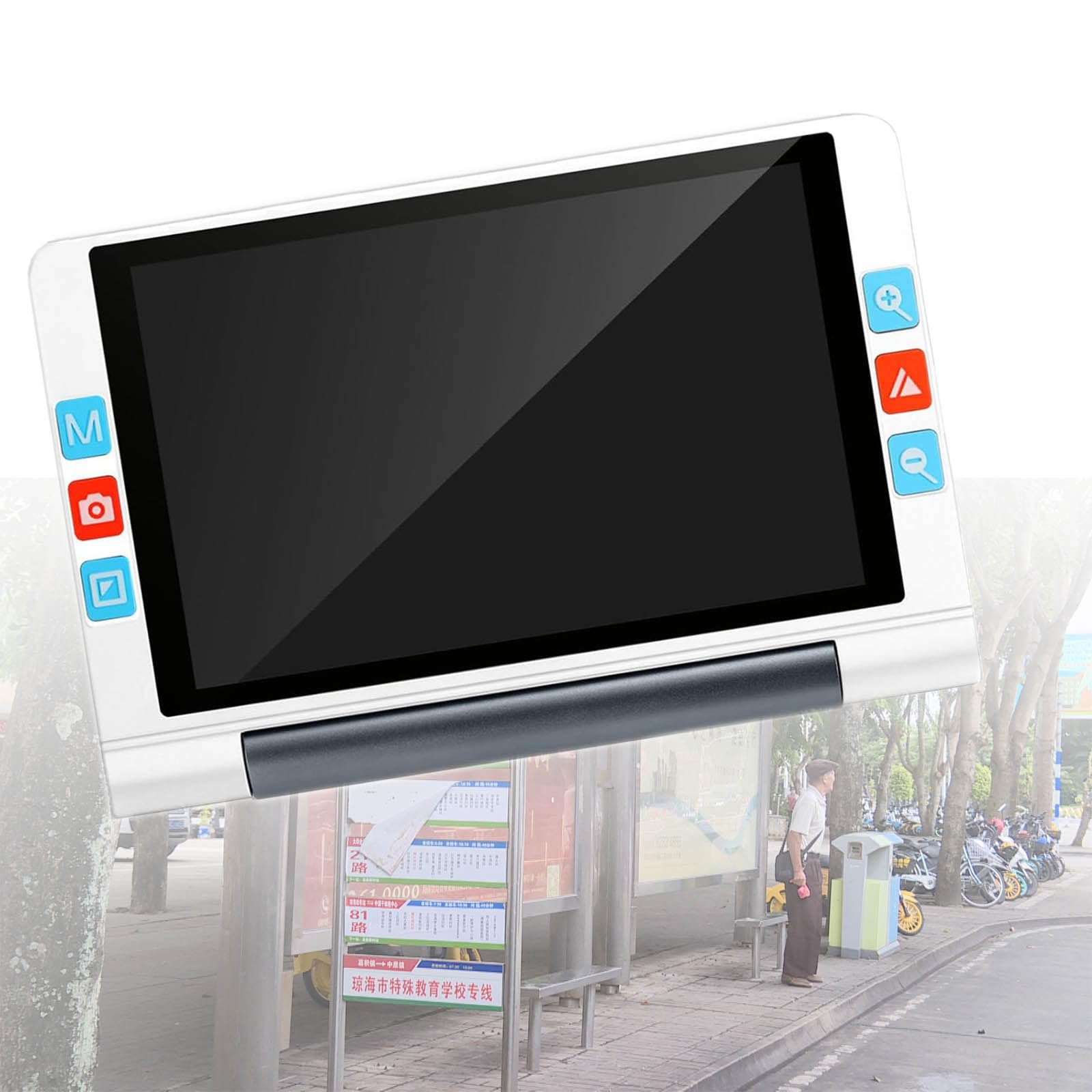 Lupa de Mano, Lupa electrónica de Ayuda para la Lectura, 26 Modos de Color, Enfoque automático y Zoom de 2X a 20X, Compatible con conexión a PC/TV,White