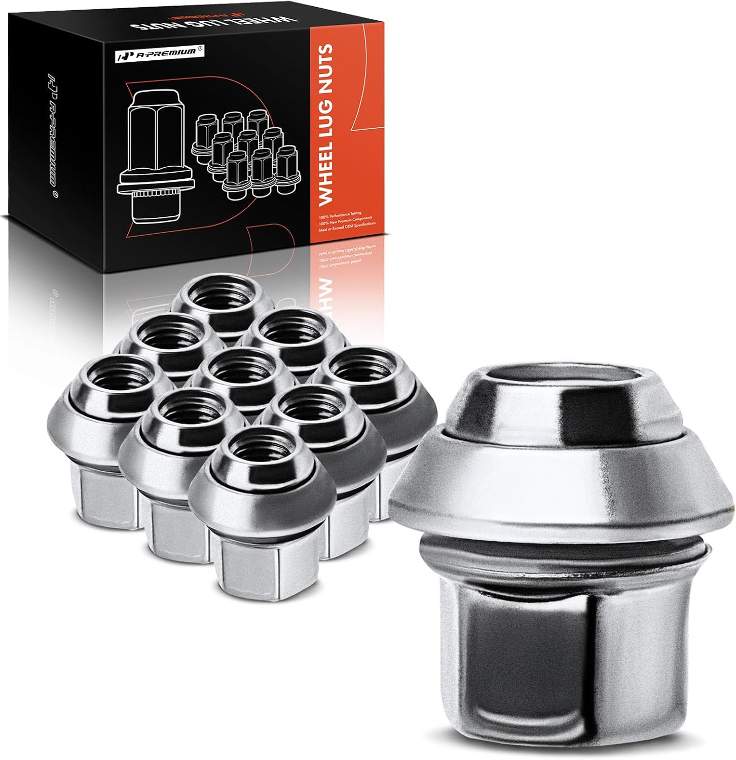 A-Premium M12-1.50 Wheel Lug Nuts Compatible with Volvo S40 2004-2011 C30 2007-2010 V50 2005-2011 C70 2006-2010 Front or Rear 10-PC Set