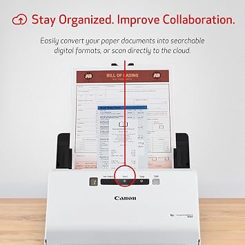 Canon imageFORMULA R40 - Office Document Scanner, Windows and Mac, Duplex Scanning, Easy Setup, Scans a Wide Variety of Documents, Scans to Cloud