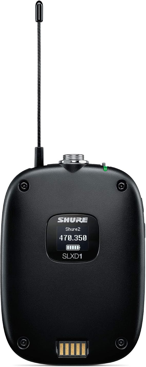 Shure SLXD14D Dual Channel Digital Wireless System with Two SLXD1 Bodypack Transmitters - Microphones and/or Instrument Cables Sold Separately | G58 Band (SLXD14D-G58)