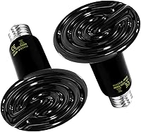 Simple Deluxe 100W Ceramic Heat Emitter Bulbs 2-Pack - No Light Reptile Heater for Terrariums, Chickens, Amphibians & Pets