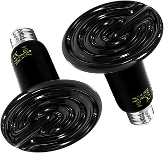Simple Deluxe 100W Ceramic Heat Emitter Bulbs 2-Pack - No Light Reptile Heater for Terrariums, Chickens, Amphibians & Pets