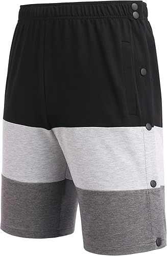 Miniatura 5 de Deyeek Pantalones cortos para hombre con bolsillos para recuperación poscirugía, bloque de color, algodón