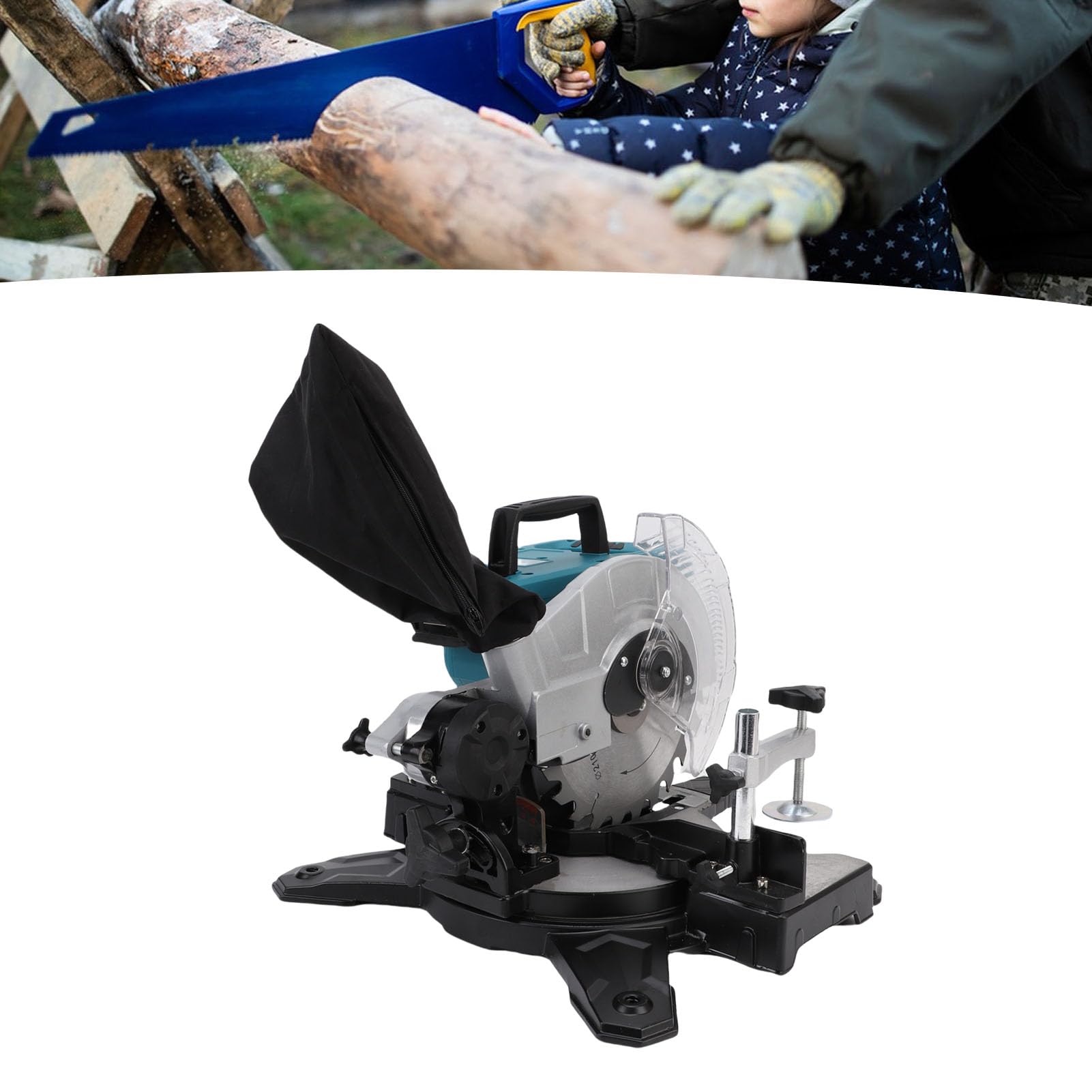 Cocoarm Troncatrice Elettrica Troncatrice a Batteria con Motore Brushless Lama da 8 Pollici 24T 3600 Giri/min Design Scorrevole con Smusso da 0 a 45 Gradi per Falegnami della Lavorazione del Legno