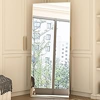 Vista 4 de Espejo de longitud completa de 65 x 24 pulgadas, espejo dorado de cuerpo completo, espejos colgantes rectangulares de pie con marco de aluminio