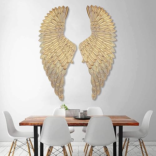 Miniatura 4 de ZAMTAC Decoración de pared antigua, alas de ángel, barra de ala de metal, cafetería, decoración de pared, hogar, dormitorio, sala de estar,