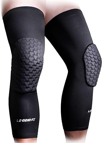 Rodilleras largas de baloncesto para niños, jóvenes y adultos, mangas acolchadas de compresión para piernas, protector deportivo para voleibol,