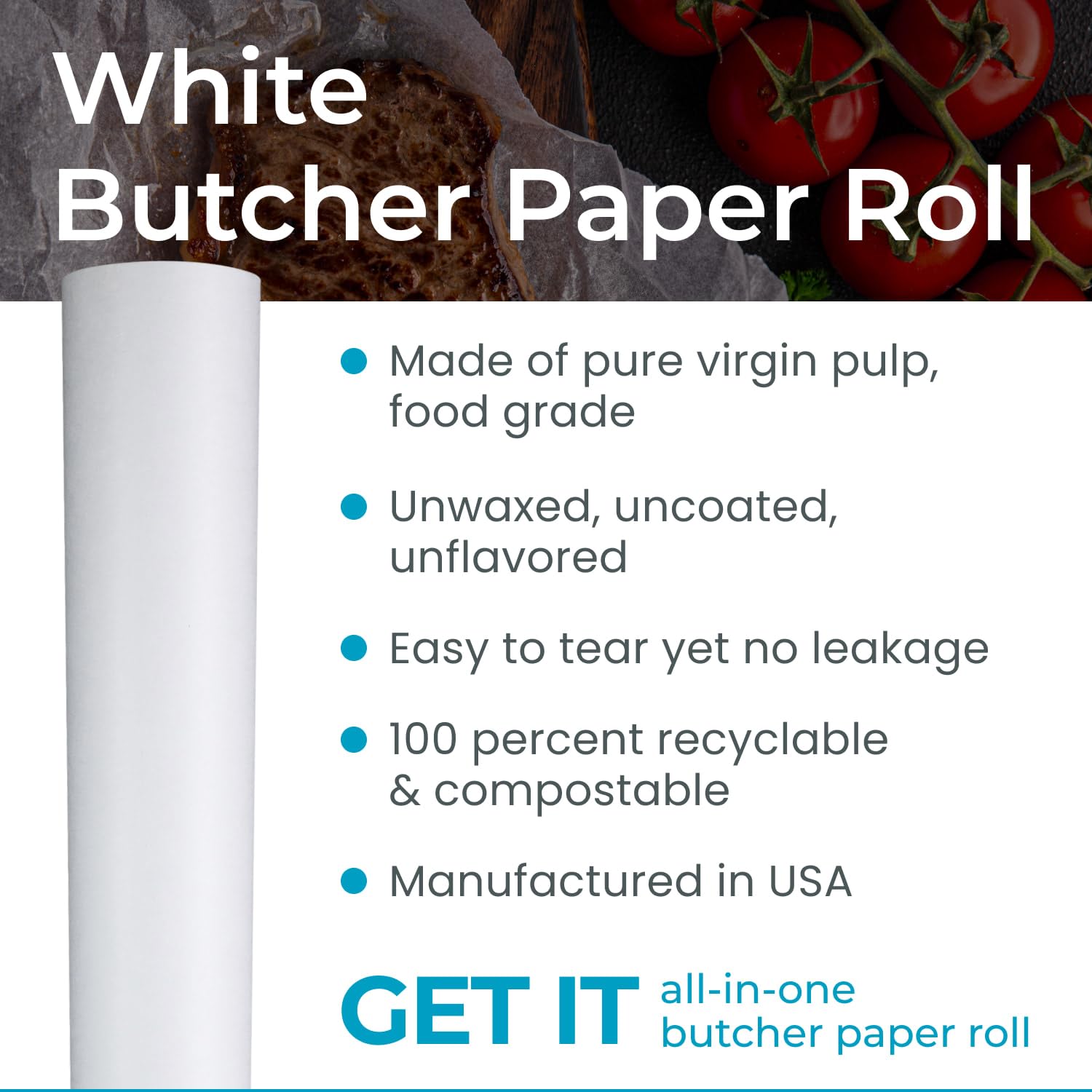 Food Grade Butcher Paper IDL Packaging White Butcher Paper Roll - 18