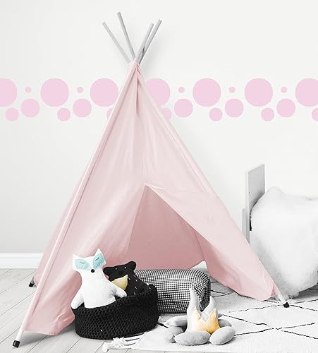 Miniatura 9 de Create-A-Mural Calcomanías de pared de lunares, calcomanías de decoración de pared, puntos de pared, calcomanías de vinilo para habitación (rojo)