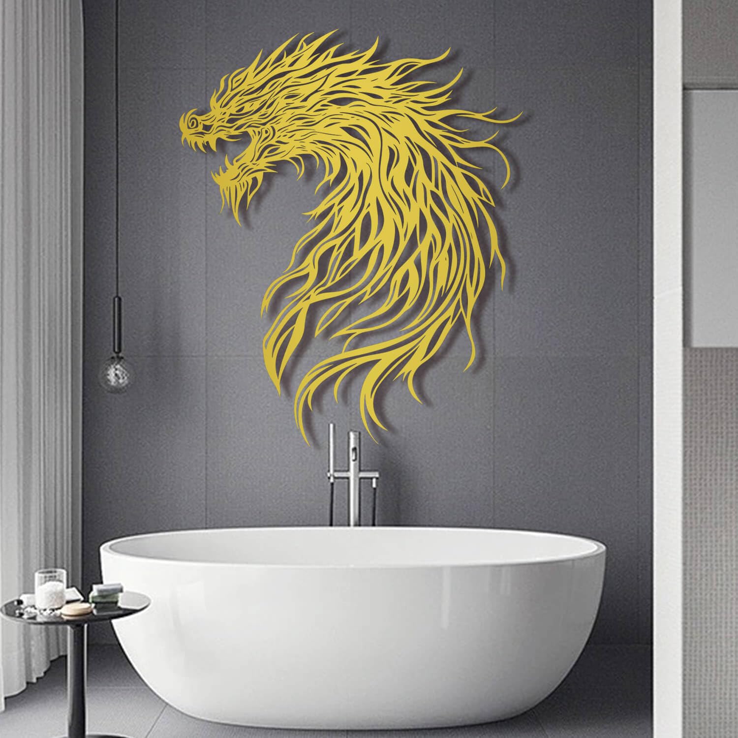 Décoration en métal dragon mythique or pour cadeau homme caverne