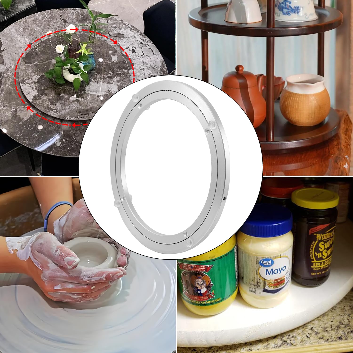 Amazon.com - QDiShi 16 Inch Lazy Susan for Dining Table and