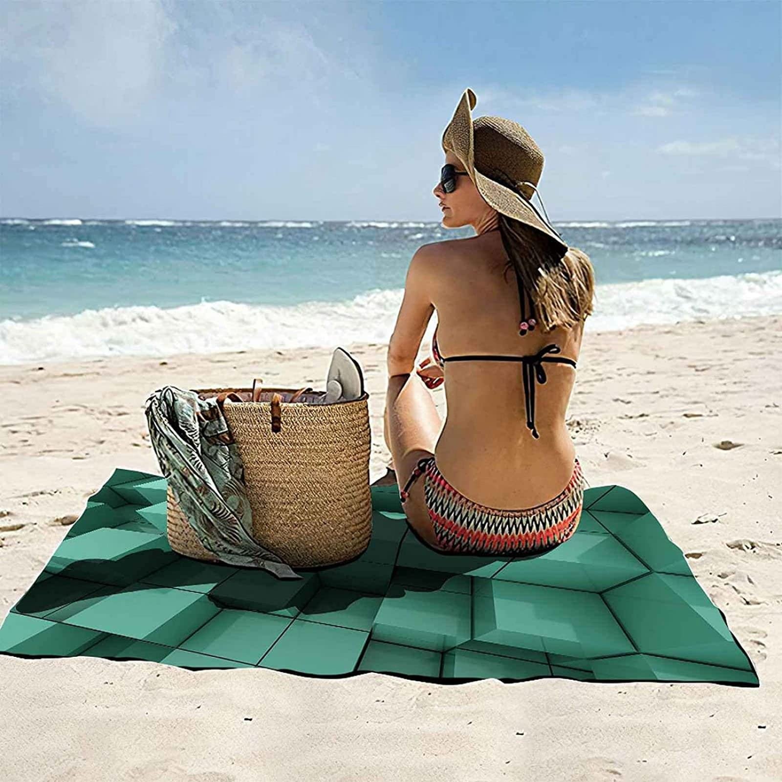 Telo Mare Letto Microfibra 210x75cm Con Tasche - Modello Giungla 3D | Asciugamano Da Spiaggia Ad Asciugatura Rapida Con Sottobicchiere Incluso, Leggero E Salvaspazio