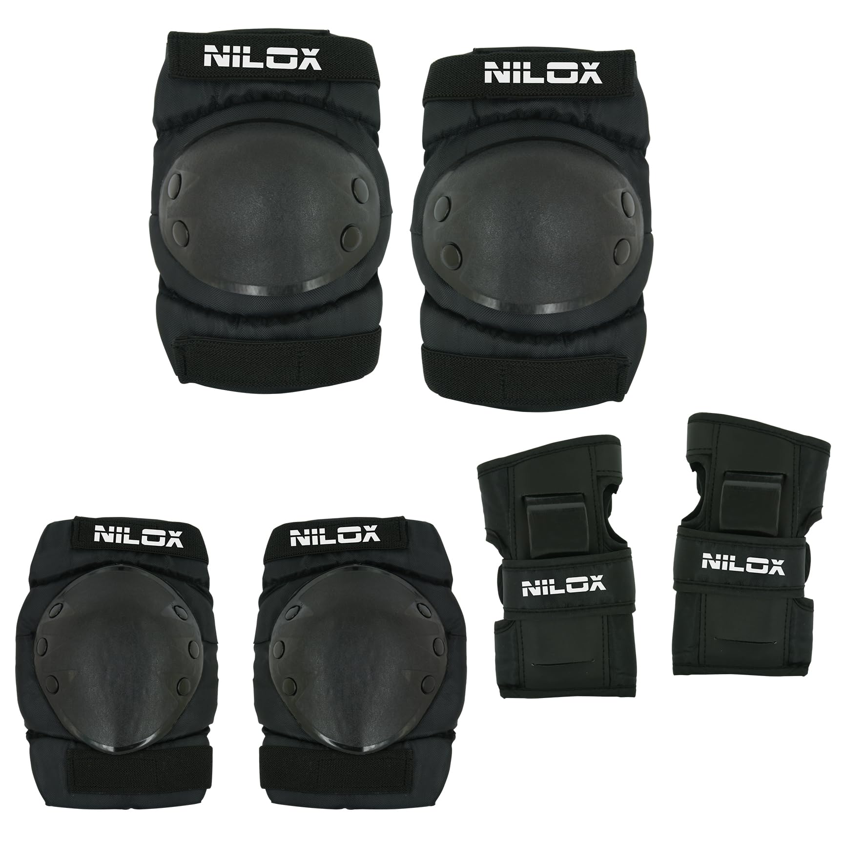 Nilox Doc Kit di Protezione Junior, Kit Protezione Gomitiere, Ginocchiere e Parapolsi, Protezione per Skate, Protezione in un'Unica Attrezzatura per Bicicletta, Monopattino, Pattini