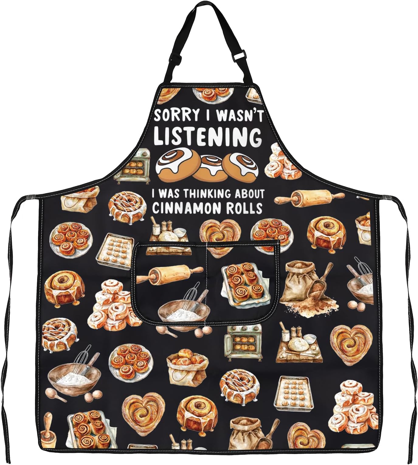 MYSOMY Cinnamon Rolls Adjustable Apron Baking Chef Cooking Apron Cinnamons Rolls Lover Gift