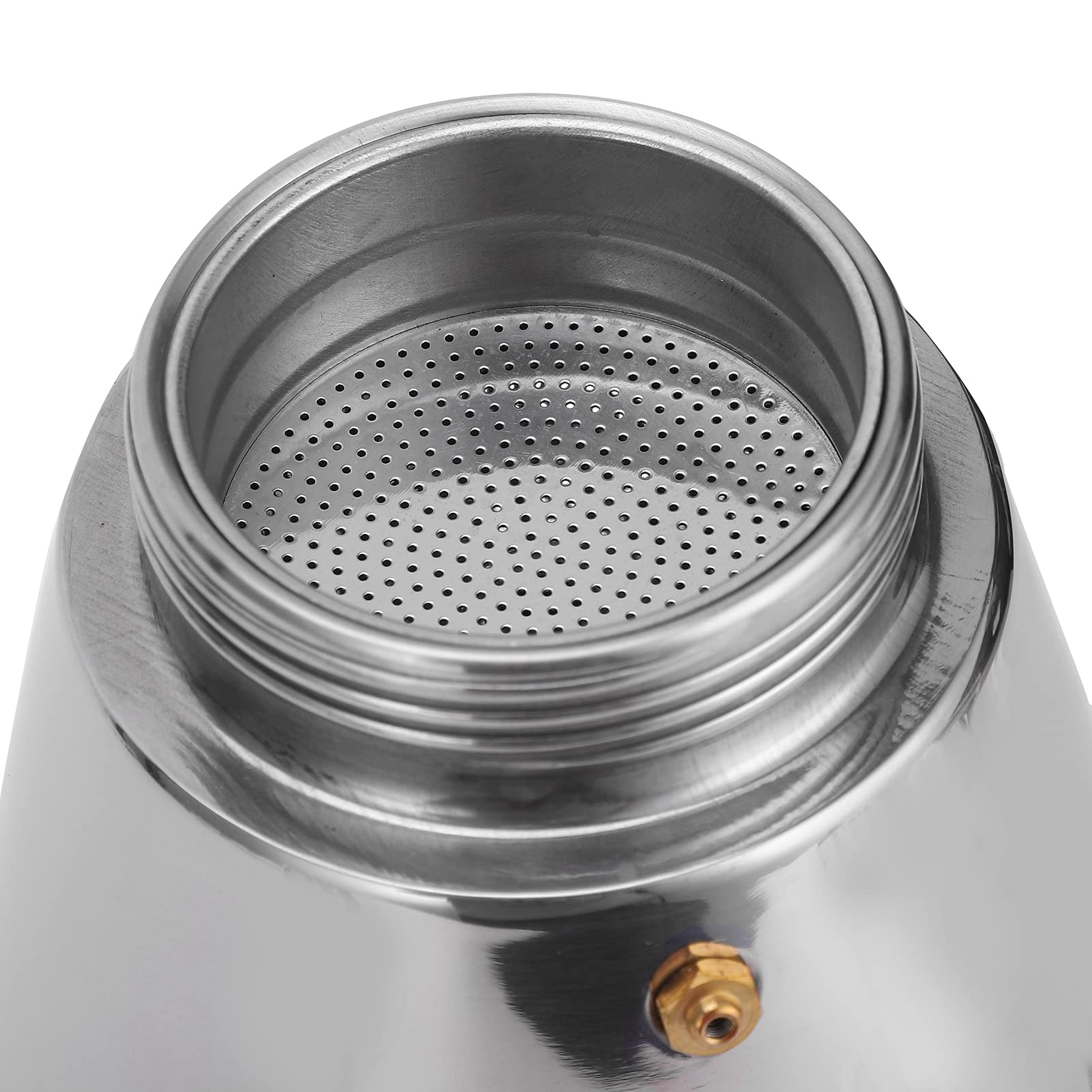 Cafetière à percolateur électrique, 480W 300ML Machine à café en acier inoxydable à arrêt automatique Percolateur à café détachable avec boîte à poudre de café à petit trou, poignée isolante