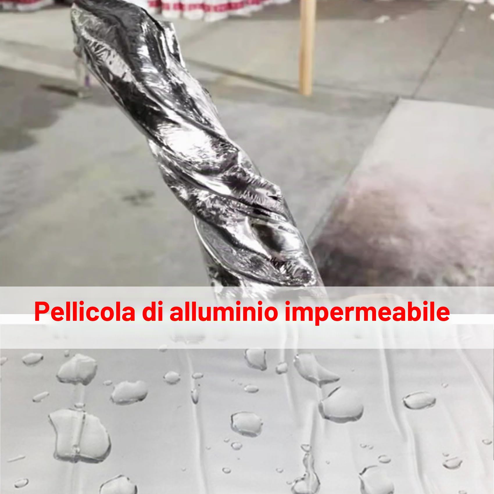 Guaina Bituminosa Ardesiata Autoadesiva, Rotolo Patch di Asfalto per Tetto, Nastro Adesiva Sigillante Impermeabile, Membrana in Alluminio Bituminoso per Riparazioni di Tetti(20x1000cm)