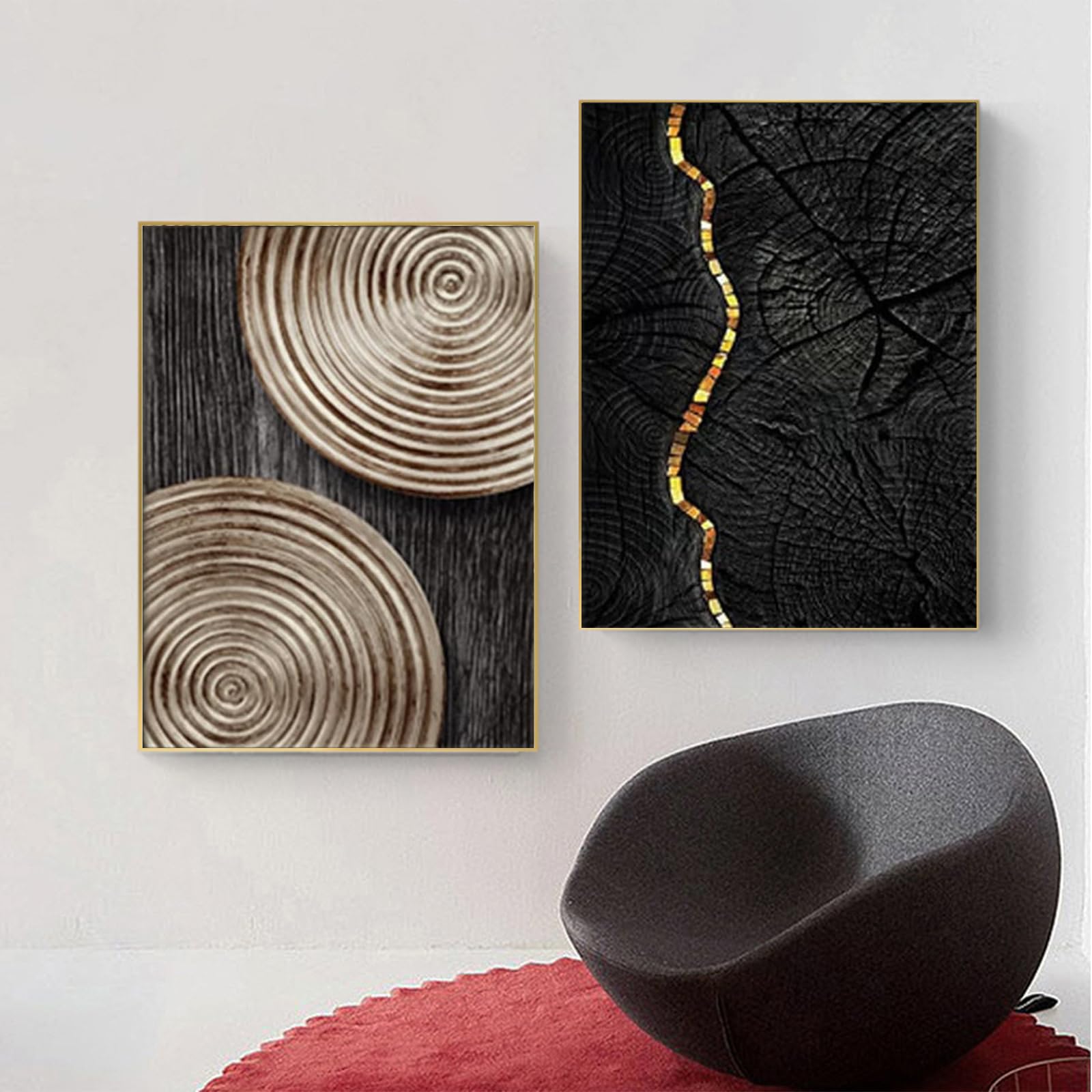 PYNVDD Poster su tela, arte moderna e minimalista astratta, set di poster bohémien, decorazione da parete geometrica, senza cornice (immagine 5,60 x 90 cm*3)…