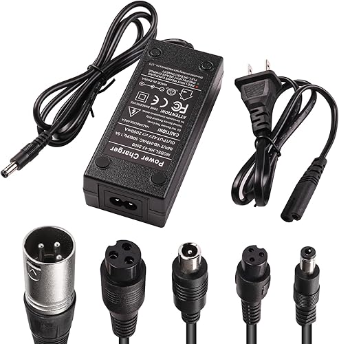 Cargador de 42V 2A 1 clavija para 36V Lithium Ebike Escooter Compatible con Gotrax y todas las marcas Scooter de bicicleta eléctrica 0.217 in Plug