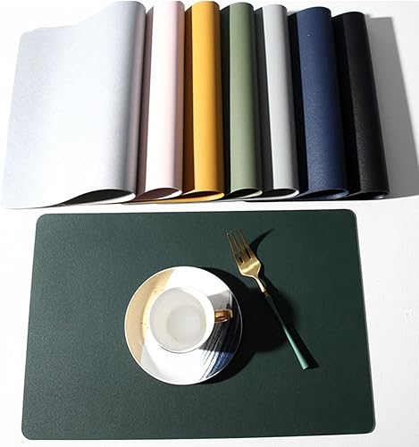 Miniatura 2 de Juego de manteles individuales de piel sintética resistentes al calor – Impermeables y lavables para comedor en interiores y exteriores, fáciles de