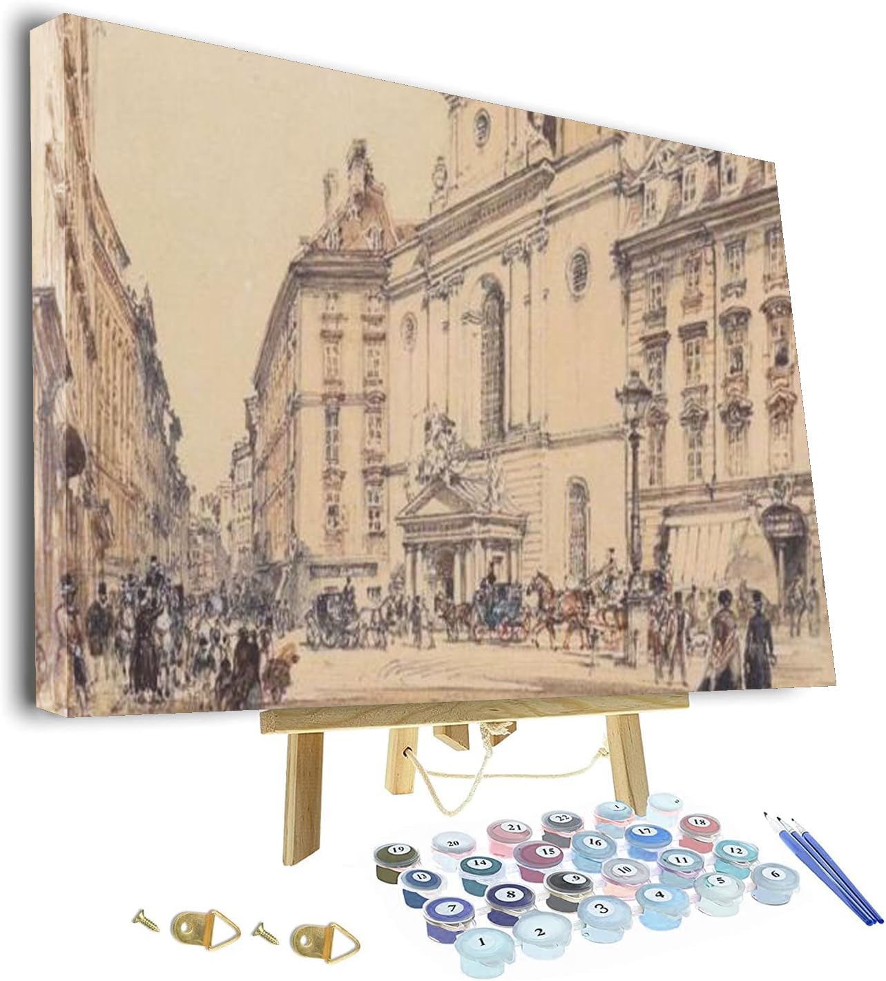 Zeyupain Colorg Paint By Number For Adults Beginner Rudolf Von Alt Michaelerplatz And Carbon Market In Vienna Framed And Easel Paint By Numbers For Adults Beginner Diy Painting By Numbers