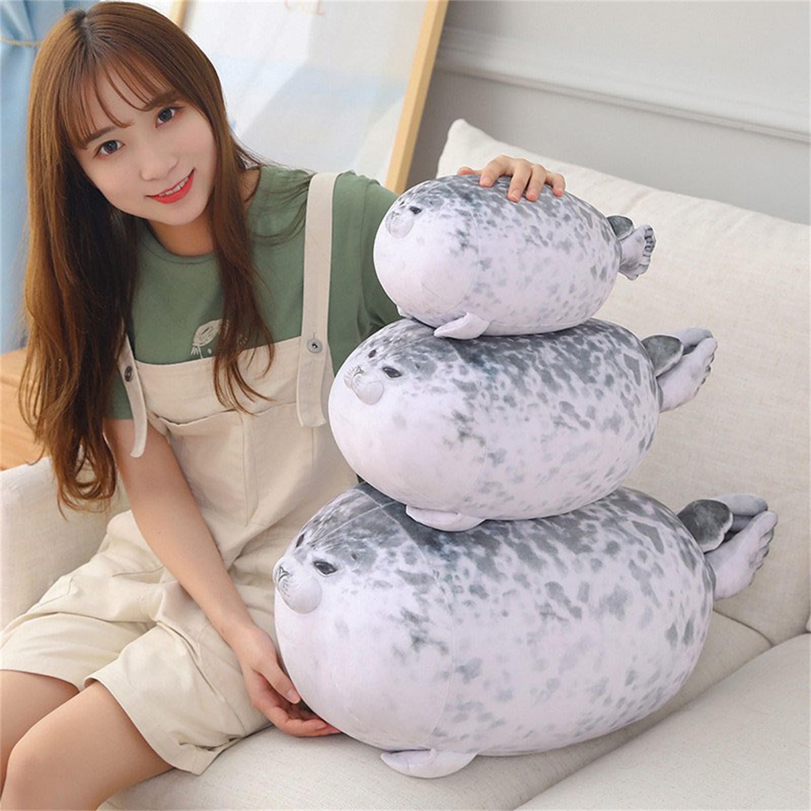 peluche, Cuscino con foca maculata paffuta, cuscino animali marini di peluche abbracci regali giocattoli for ragazzi e ragazze(60 cm)