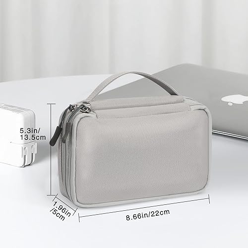 Miniatura 2 de FYY Organizador electrónico, organizador de cables de viaje, bolsa de accesorios electrónicos, funda de transporte portátil de doble capa,