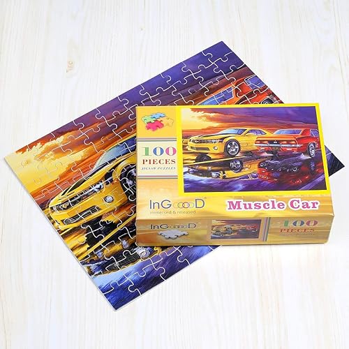 Miniatura 6 de Ingooood -Rompecabezas de 100 piezas para niños - Muscle Car - Juego de descompresión Ocio Entretenimiento Material Reciclable Plástico Coches