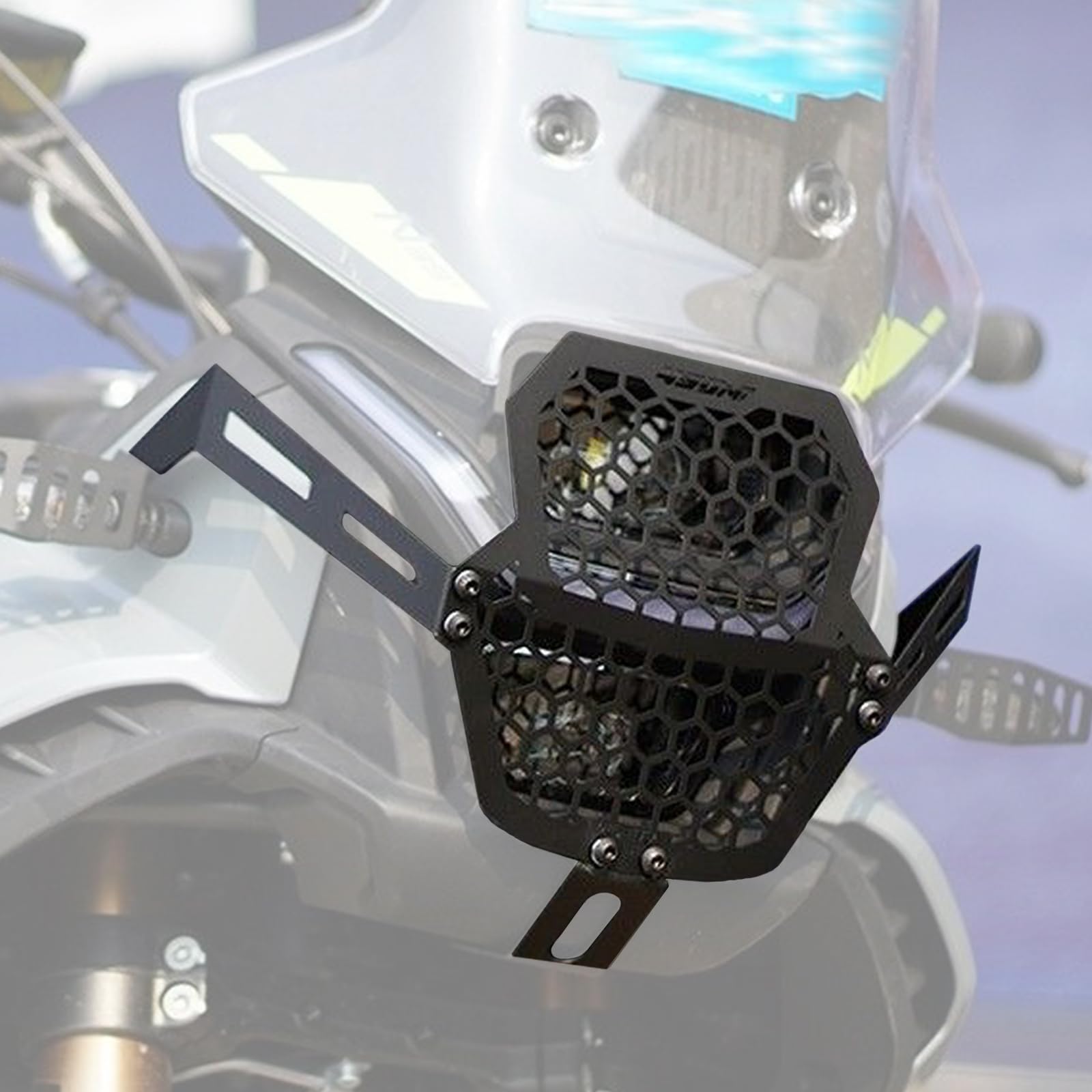 TT719 Headlight Guard Cover Protector Compatible with CFMOTO Ibex 450 2025,Aluminum,Black,CFMOTO Ibex 450 Accessories