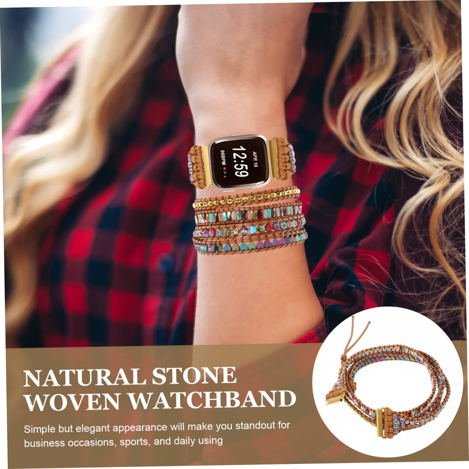 Hemobllo 2piezas Correa De Reloj Decorativa De Piedra Natural Para Diseño Creativo y Elegante Banda Reemplazo y Resistente Para Uso Diario y Eventos Especiales