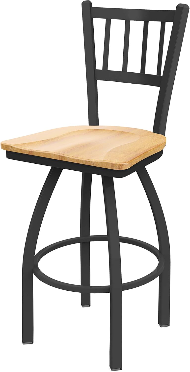 HBS 810 Contessa 25" Swivel Counter Stool with Pewter Finish and Graph Cork Seat