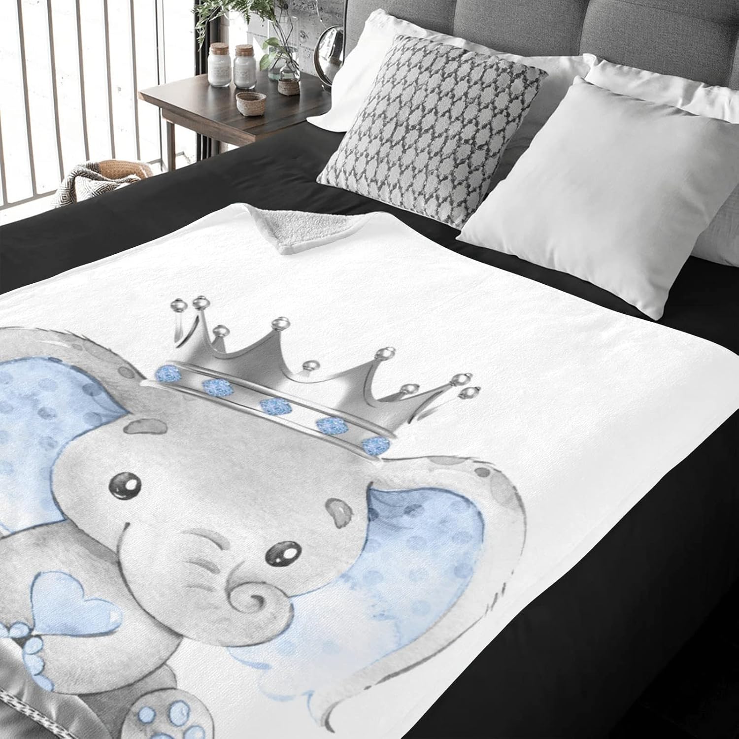 Personalized Baby Blankets Custom Baby Blanket Personalized Baby Blanket with Name Baby Essentials for Newborn Baby Stuff for Newborn Personalized Baby Gifts Elephant Baby Blanket - 60x80in