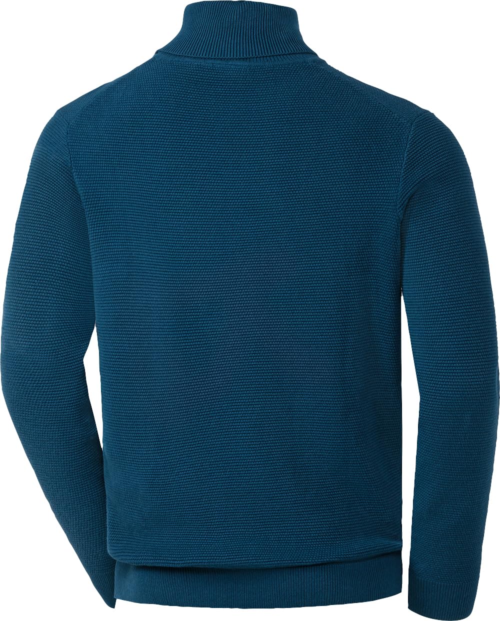 Otto Kern Pullover Herren, Rollkragenpullover aus 100% Baumwolle, Strickpullover, Pulli Herren mit luxuriöser Reiskorn-Optik, zeitlos & hochwertig, Petrol, Gr. L