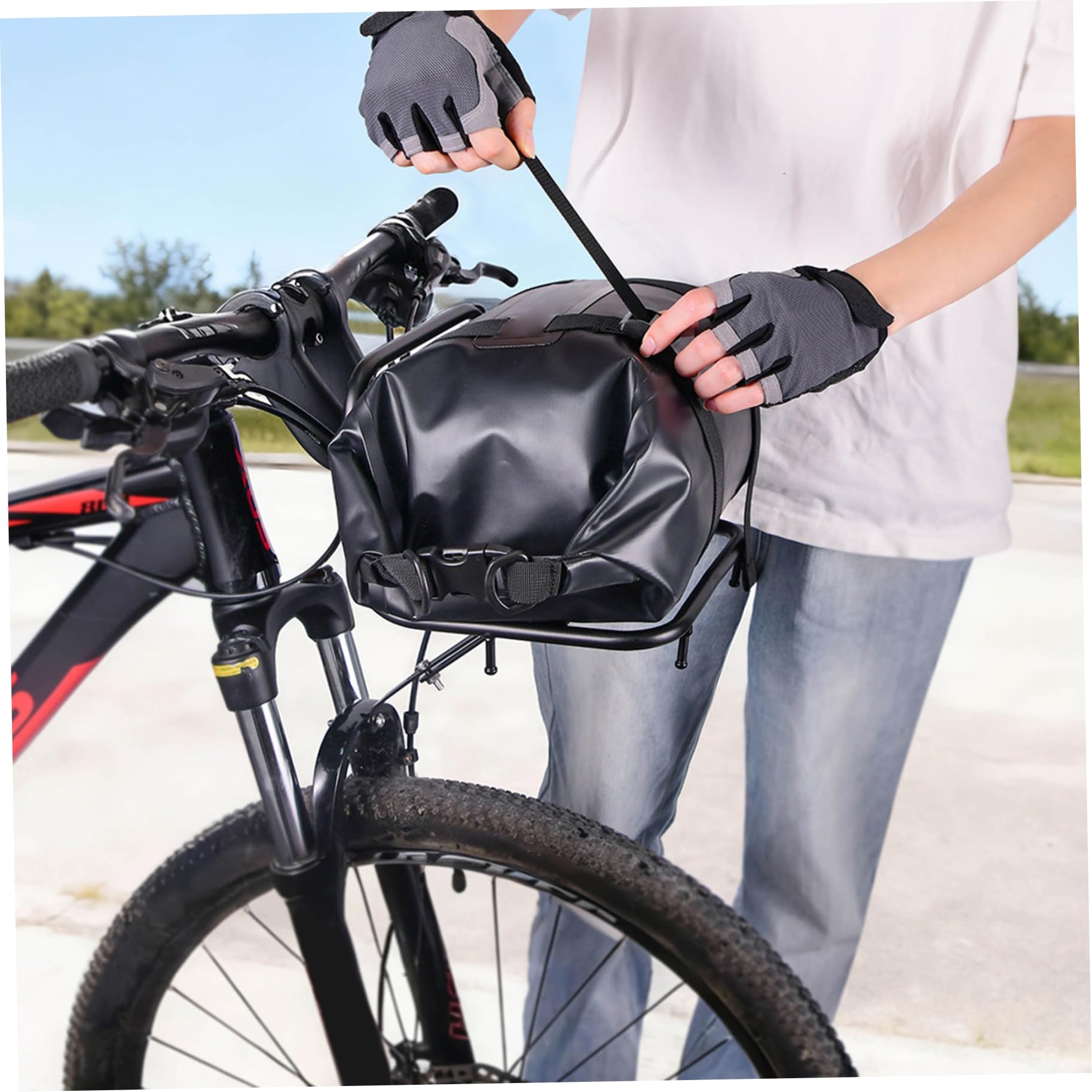 Porte-vélos pour vélo | Porte-Bagages Avant – Cargaison en Alliage d'aluminium avec Charge maximale de 15 kg, monté sur Fourche pour la Plupart des vélos