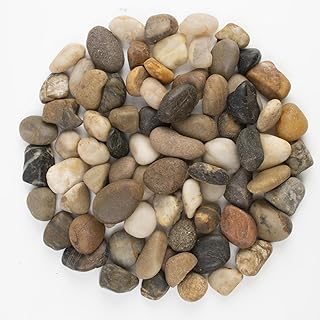 40LB Mixed Stones Pebbles River Rocks, Natural Beach Pebbles,0.5-1 Inch ...