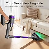 Circlio Aspirapolvere Senza Fili 90 Min, 600W/58000Pa, Scopa Elettrica Senza Fili, Aspirapolvere Senza Filo con LED Touchscreen, Autoportante Anti-Avvolgimento per Tappeti/Pavimenti/Peli Animali - 4
