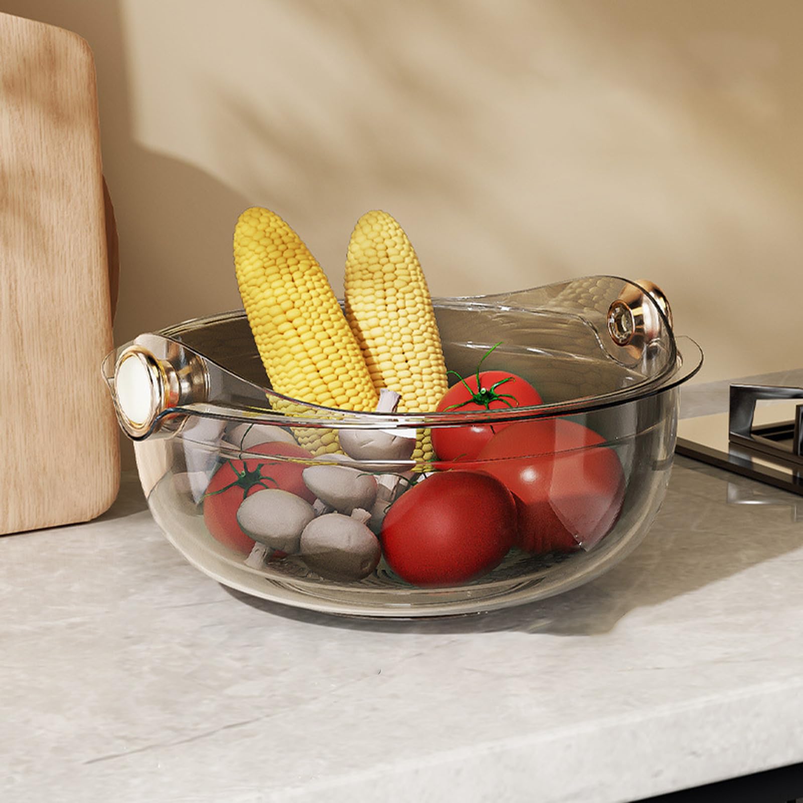 Set 2 Colini In Acciaio Inox 304 Con Ciotola - Per Verdura, Pasta, Frutta - Lavabile In Lavastoviglie - Linkidea - Foto 8