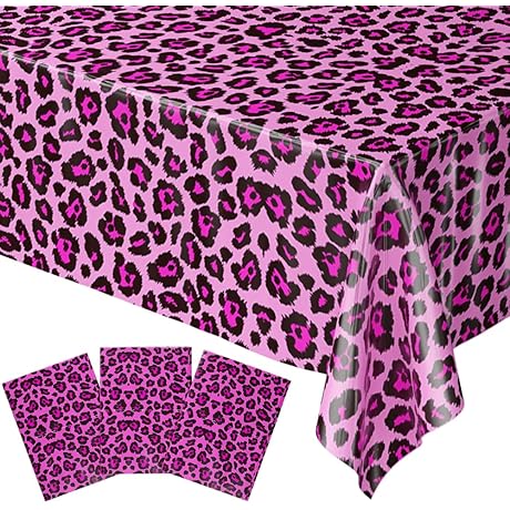Pink Leopard Party Decorations: Blue Orchards Pink Leopard Table Covers