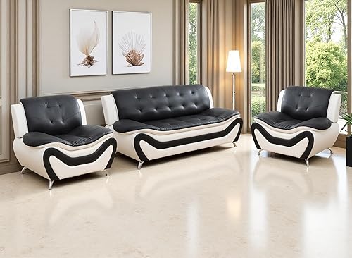 Miniatura 62 de Sofás de cuero para sala de estar, juego de sofás para sala de estar, sofá para dormitorio, apartamento, juegos de muebles para sala de estar (cuero