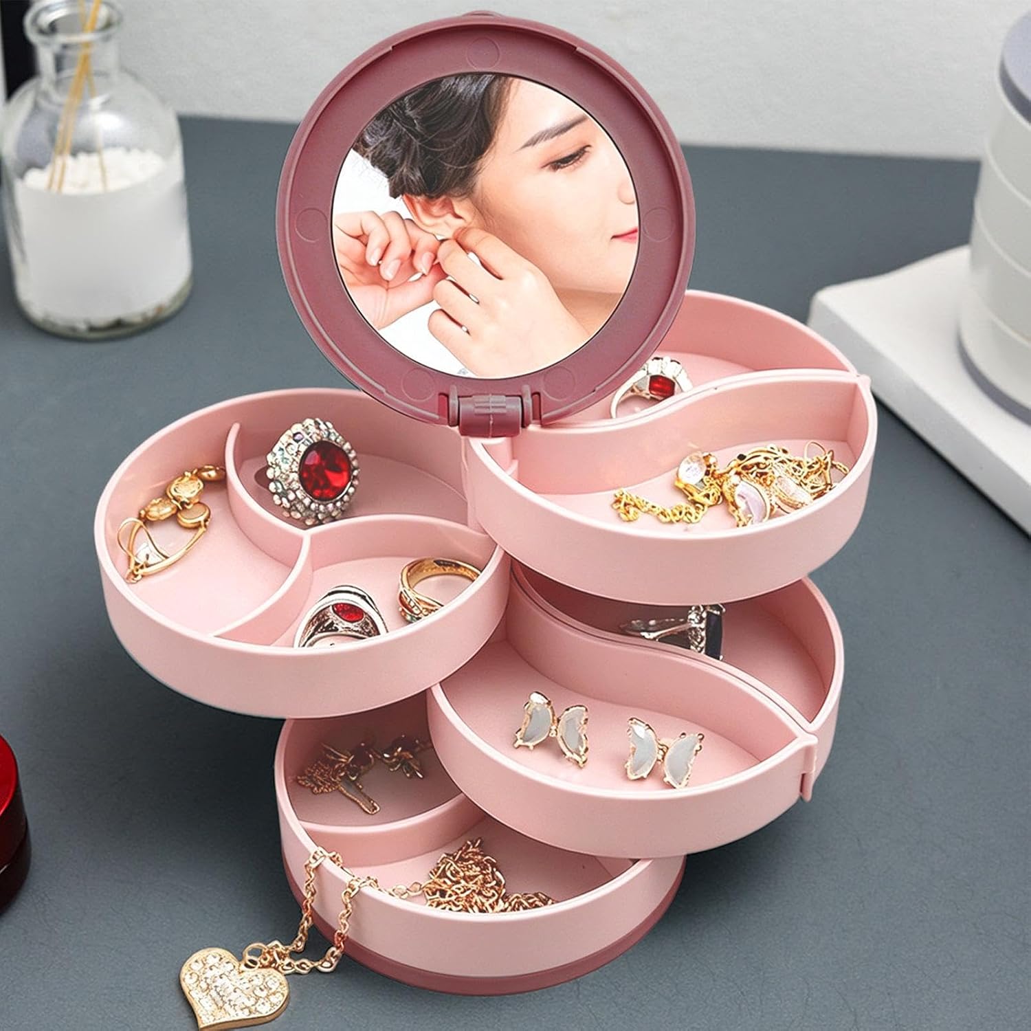 Travel Jewelry Box Non Slip Multi-Compartment Storage image 3