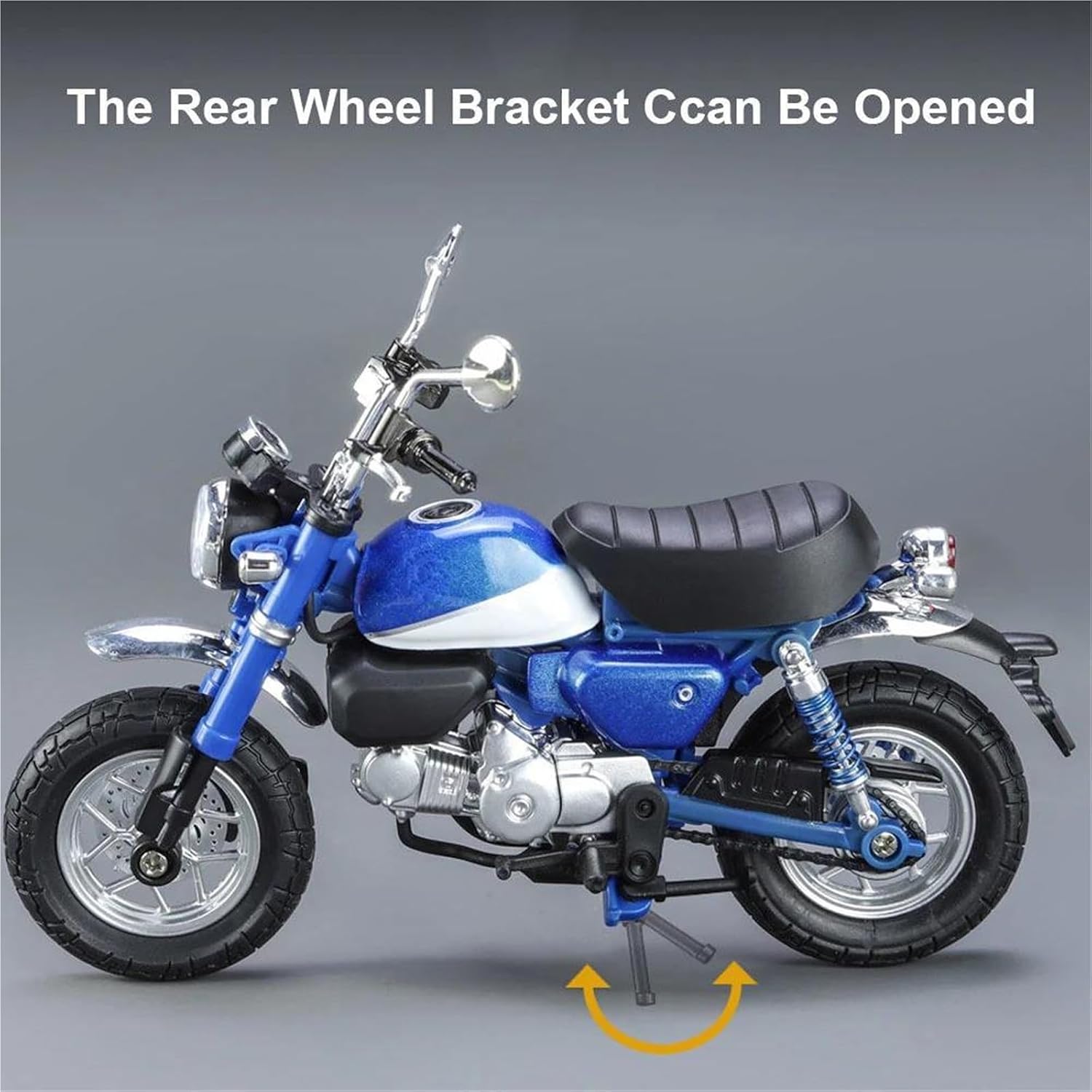 Collection 1/12 Motorcycle Model Diecasts Portable Racing Finger Motobike Simulation Collection Toys with Sound Light for H-ONDA for Monkey(Blue)