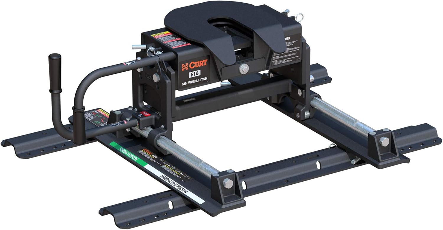 CURT 16616 E16 5th Wheel Slider Hitch with Base Rails for