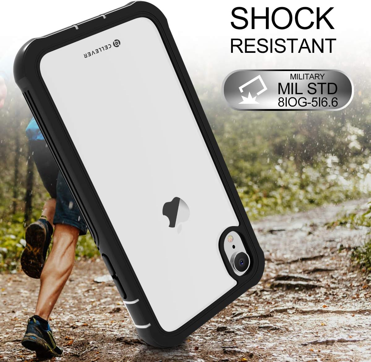 CellEver Clear Full Body Case for iPhone XR, Military Grade Protection with Soft TPU Bumper and [Built-in Screen Protector] [Lightweight] Shockproof Transparent Phone Cover 6.1 Inch (White)