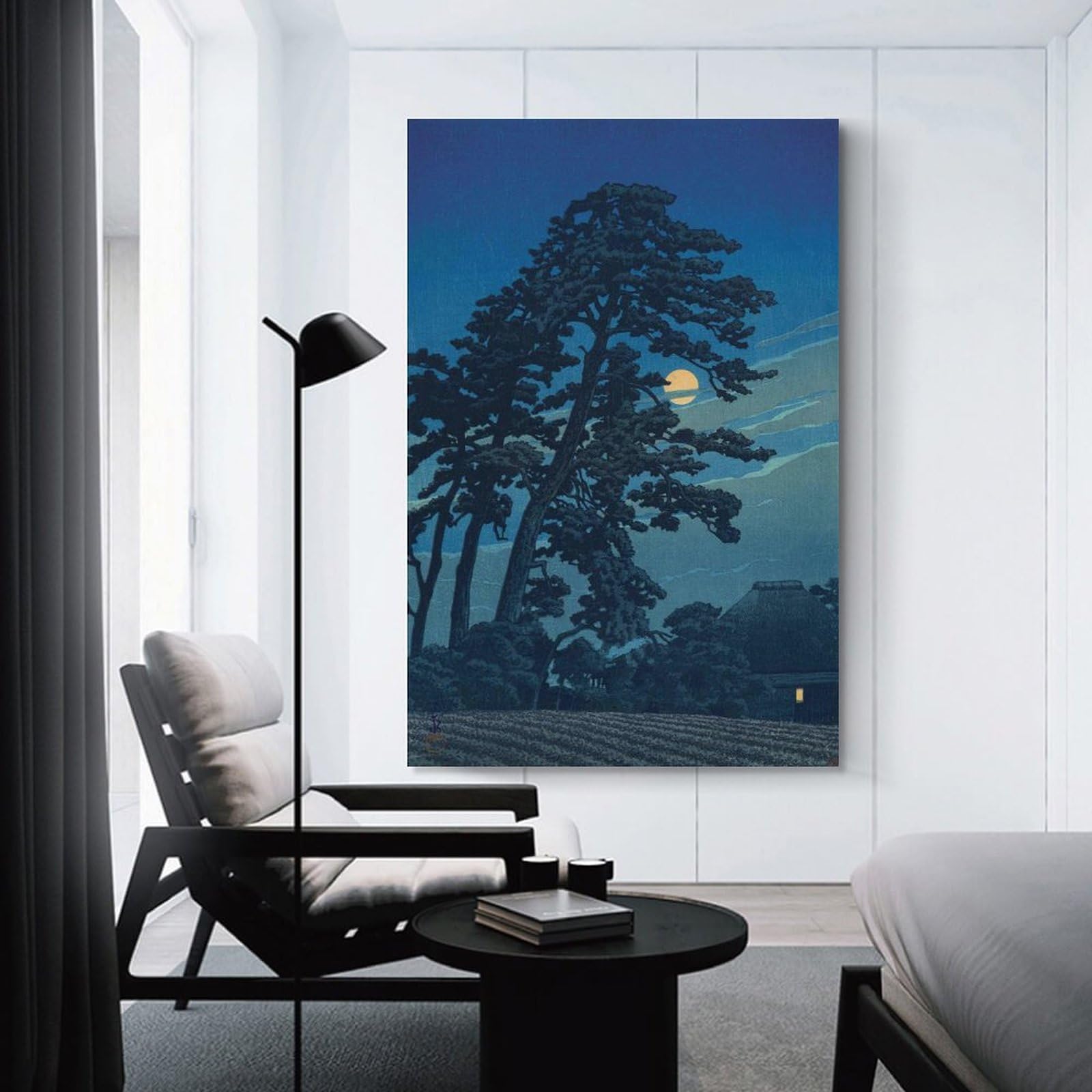 Amazon.co.jp: 川瀬巴水浮世絵版画ポスター 東京二十景 馬込の月