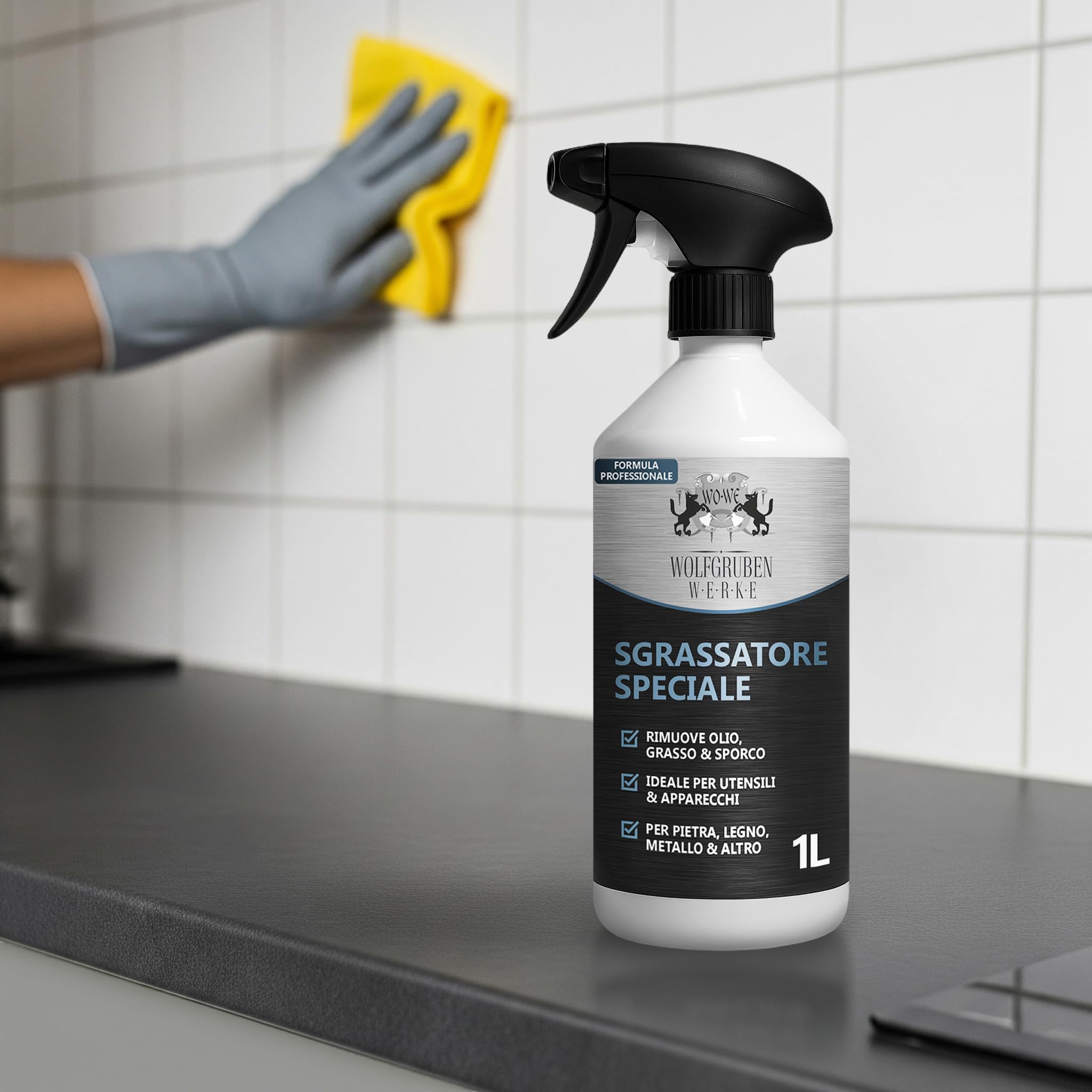 Sgrassante speciale Spray – detergente & scioglisgrassante, piastrelle, grill e frontali della cucina – 5L