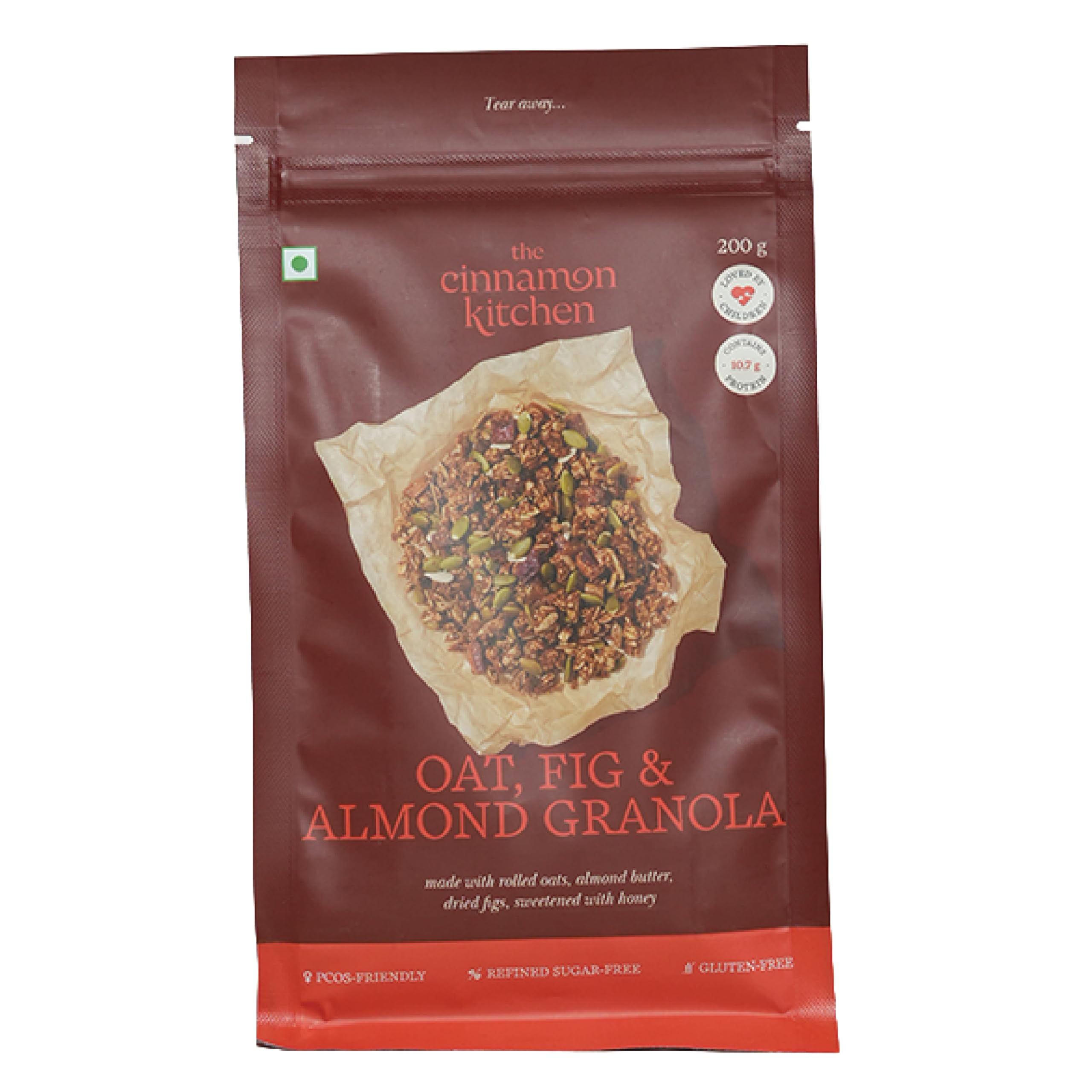 The Cinnamon Kitchen - Oat, Fig & Almond Granola (200 g)|As Seen On Shark Tank|100% Natural & Healthy |Gluten Free|Organic|PCOS Friendly|Loved By Children-image-47